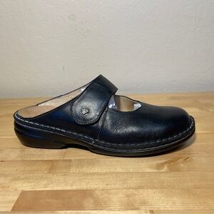 Finn Comfort Stanford Nero Vegas Black Leather Comfort Clogs German Made Shoes